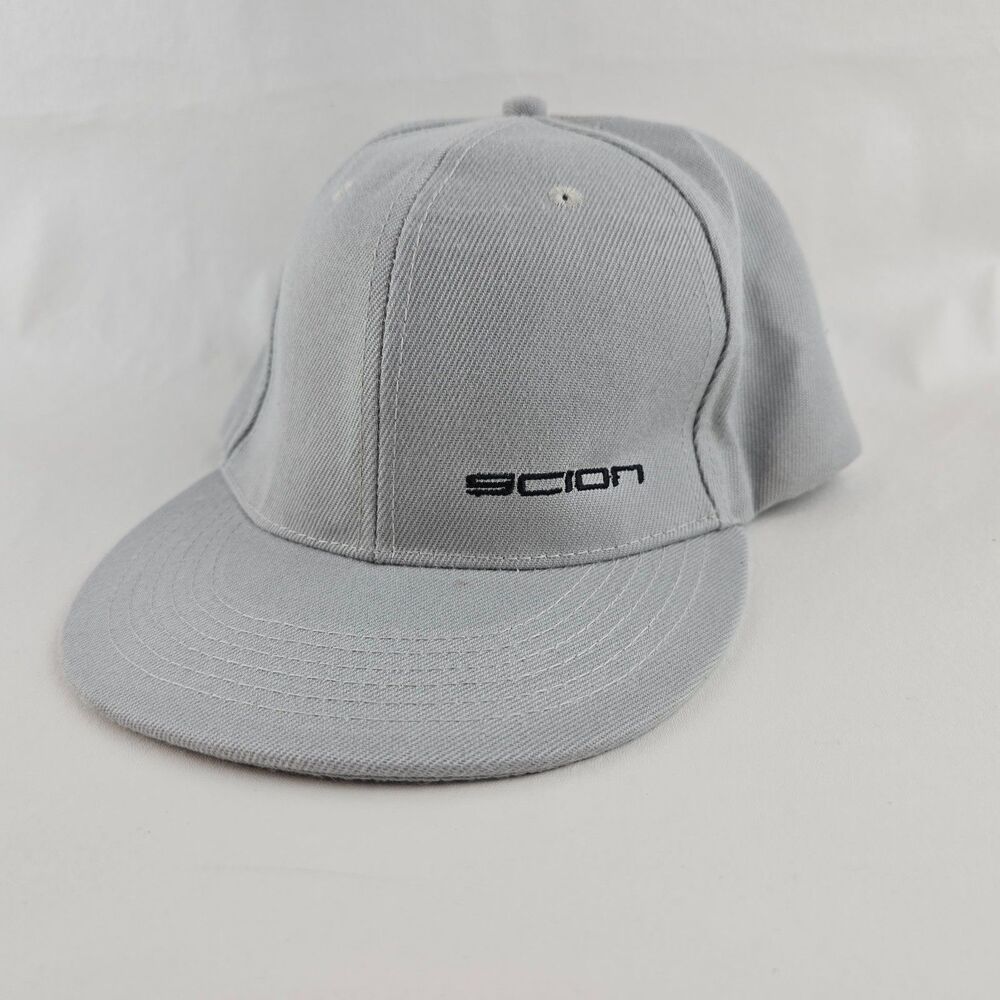 Scion Snapback Hat Mens Gray Adjustable Flat Bill Cap Car Auto Embroidered